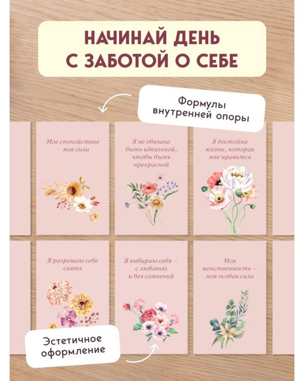 Дополнительное изображение книги «Я открыта чудесам и приятным переменам! Календарь настольный четырехблочный с аффирмациями на каждый день»