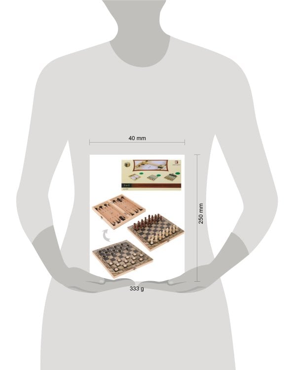 НИ 3в1 Шахматы, шашки, нарды, поле 24х24см