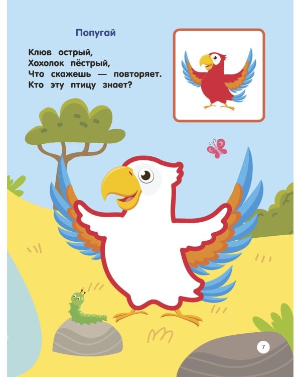 Зоопарк. Раскраски по образцу