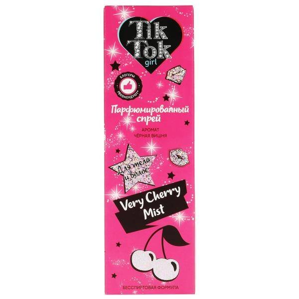 Парфюмированный мист для тела и волос very cherry 75 мл TIK TOK GIRL в кор.18шт