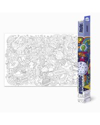 Большая раскраска. Дудл. Космос. 101х69 см. ГЕОДОМ