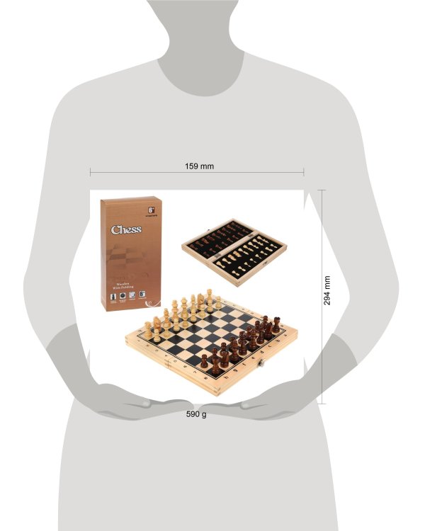 Игра настольная шахматы, в компл. игр. поле 29х29см., шахматы 34шт.,кор.