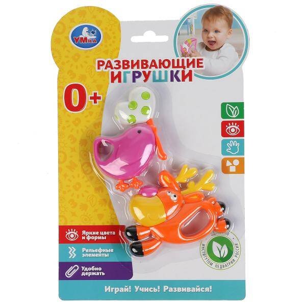 Развивающие игрушки олень и птичка на блист Умка в кор.4*36шт
