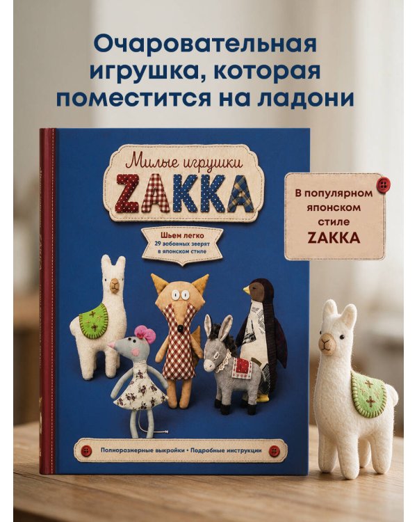 Дополнительное изображение книги «Милые игрушки ZAKKA. Шьем легко 29 забавных зверят в японском стиле»