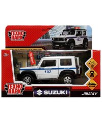 Машина металл свет-звук SUZUKI JIMNY ПОЛИЦИЯ 11,5 см, двер, баг, инер, кор. Технопарк в кор.2*36шт