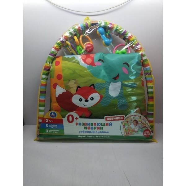 Детский игровой коврик забавный лисенок с игрушками на подвеске в пак. "Умка" в кор.18шт