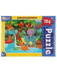Динозаврики.пазлы классические в коробке. пазл 104 детали настольные игры Умные игры в кор.24шт