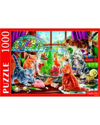 ПАЗЛЫ 1000 элементов. Ф1000-0753 КОТЯТА У АКВАРИУМА