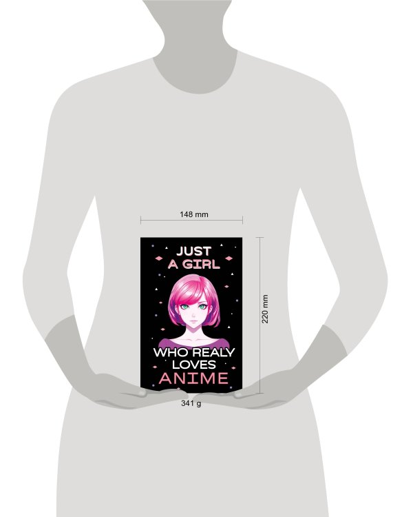 Скетчбук. Just A Girl Who Loves Anime (темный) (138х212 мм, твердый переплет, 96 стр., офсет 160 гр.)