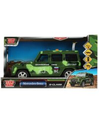 Машина пластик свет-звук MERCEDES-BENZ G-CLASS КАМУФЛЯЖ 22 см, дв, баг, кор. Технопарк в кор.2*18шт