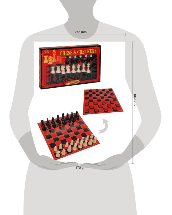 НИ 2 в1 Шахматы, шашки, игр. поле 38х38см.