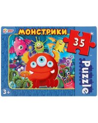 Монстрики.  Макси-пазлы  в коробке. Пазл 35 деталей. Умные игры в кор.24шт