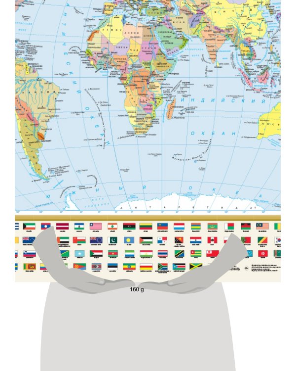 Политическая карта мира с флагами (в новых границах) А0