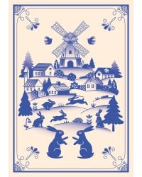 Блокнот Жили-были. Гжель «Зайчики» (формат А5, 144 стр., блинтовое тиснение, тонированный блок)