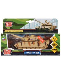 Машина металл свет-звук ТАНК Т-90, 13 см, башня вращ., инерц., кор. Технопарк в кор.2*24шт