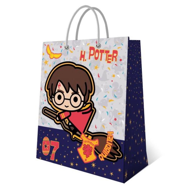 Harry Potter. Пакет подарочный большой (белый с синим), 335*406*155 мм (чиби)