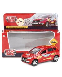 МАШИНА "ТЕХНОПАРК" МЕТАЛЛ. ИНЕРЦ. LADA XRAY, 12СМ, ОТКРЫВ. ДВЕРИ И БАГАЖНИК В КОР. в кор.2*36шт