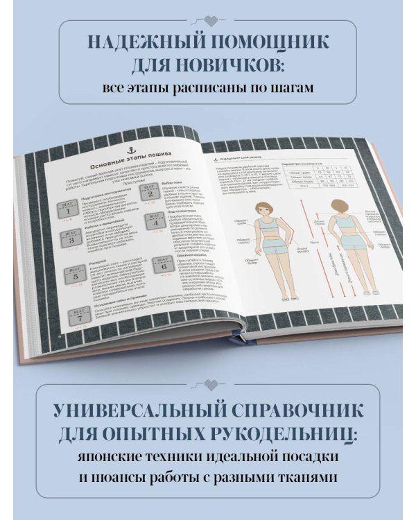 Дополнительное изображение книги «Шитье. Полный японский справочник. 21 базовая выкройка на размеры от S до XL, техники шитья и обработки деталей, советы от мастеров для получения идеального результата»