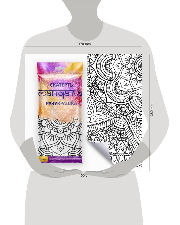 Скатерть ButtenFilm 1100х1200х0,060 60/1 белый Скатерть Мандала