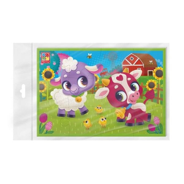 Мягкие пазлы А5 "Овечка и корова" 12 элементов