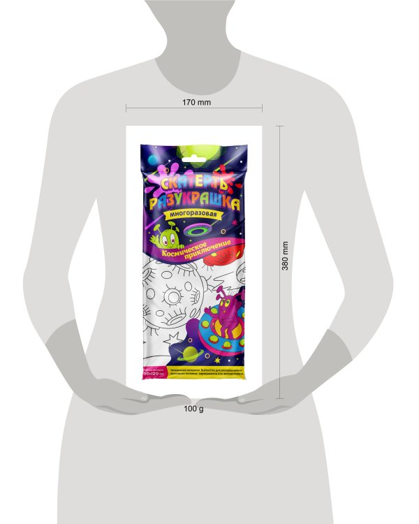 Скатерть ButtenFilm 1100х1200х0,060 60/1 белый Скатерть Космическое приключение