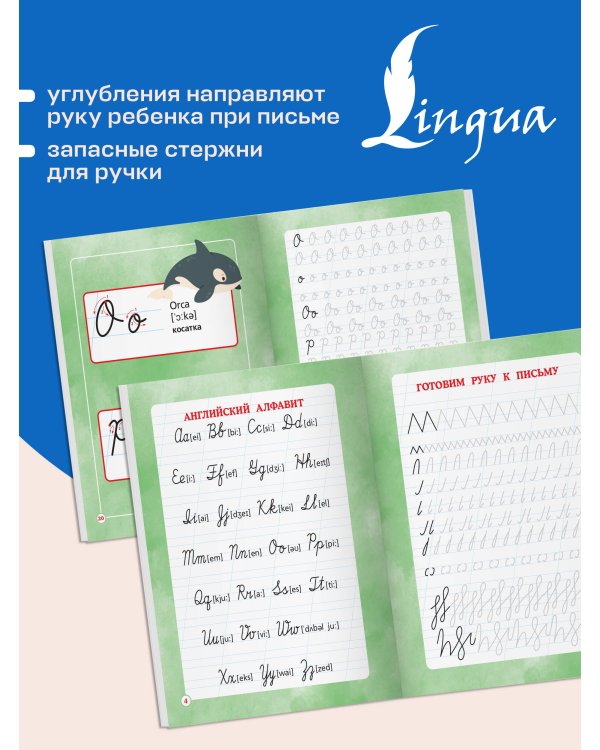Дополнительное изображение книги «Английские прописи. Курсивное начертание. Многоразовая тетрадь-тренажёр»