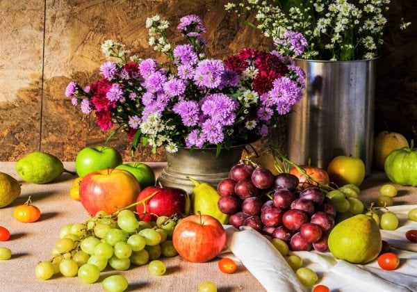 Алмаз мозаика (клас.) 30х40 см, с подр., с полн. заполн.(цв.) Садовое изобилие.(Арт. AC34083)