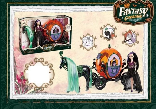 Карета с куклой.Сказочный мир(кукла,лошадь ход,свет,звук,5*ААне в ком,в кор.)(60х20х34) арт.2045578