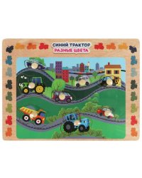 Вкладыш с ручками "цвета" СИНИЙ ТРАКТОР 22,5*30 см, термопленка Буратино в кор.100шт