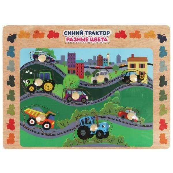 Вкладыш с ручками "цвета" СИНИЙ ТРАКТОР 22,5*30 см, термопленка Буратино в кор.100шт