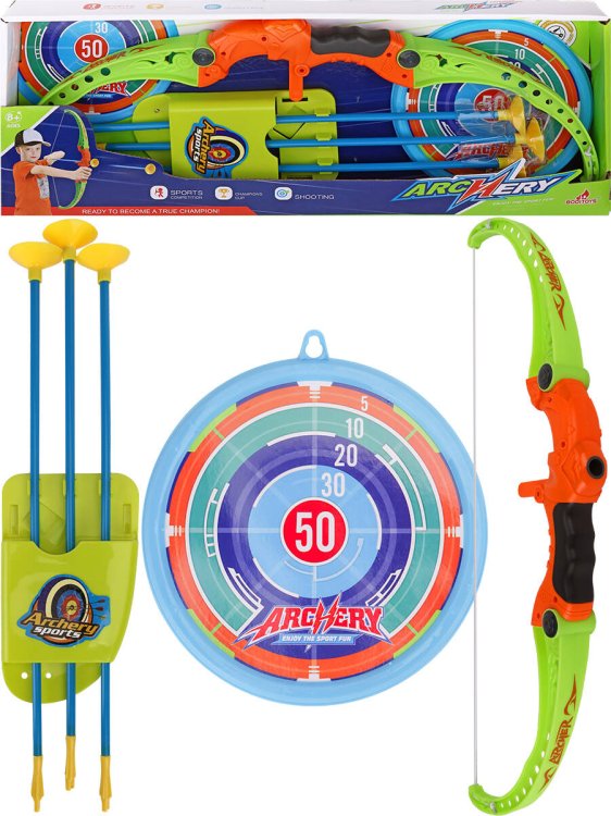 Лук 56,6х21х4,5см (стрелы на присосках 3шт., мишень) (Арт.Y12849146)