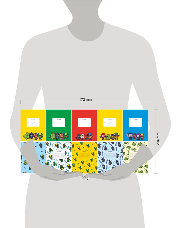 Brawl Stars. Тетрадь школьная, клетка, 12 л.