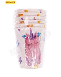 Стаканы бумажные Единороги-сладости (250 мл, 6 шт) флоупак ФЛ-7471