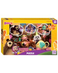 Мозаика "puzzle" maxi 24 "Маша и Медведь (нов.)" (Анимаккорд)