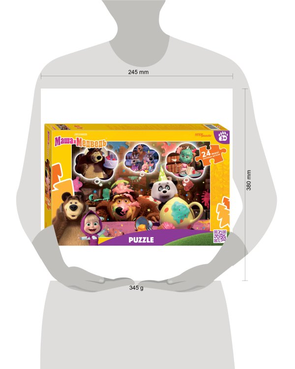 Мозаика "puzzle" maxi 24 "Маша и Медведь (нов.)" (Анимаккорд)