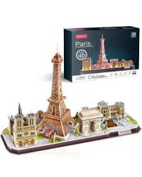 3D пазл Париж, 115 деталей, с LED-подсветкой