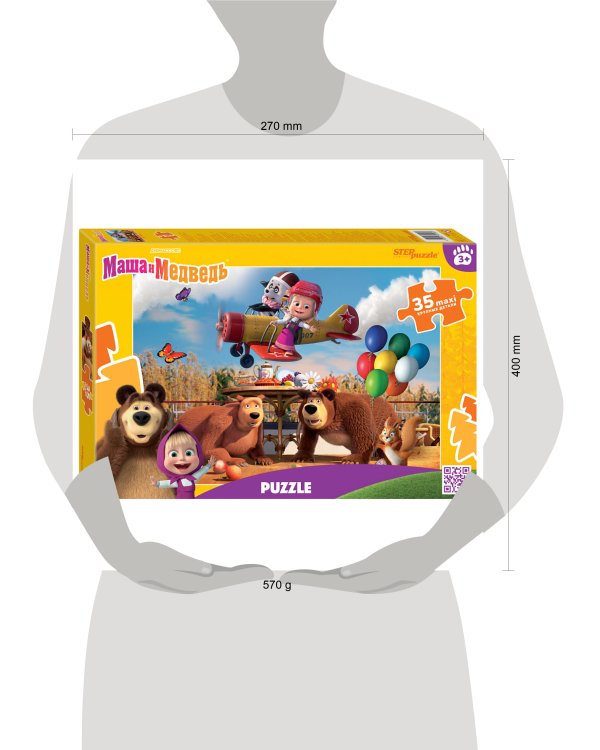 Мозаика "puzzle" 35 MAXI "Маша и Медведь (нов.)" (Анимаккорд)