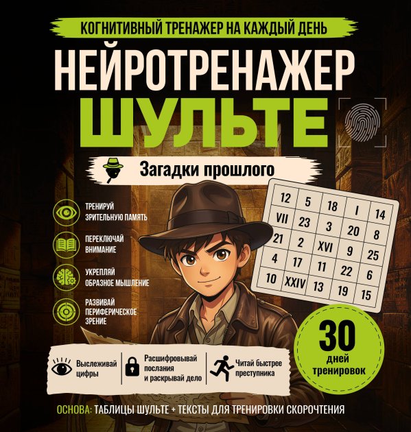 Обложка книги «Нейротренажер Шульте. Загадки прошлого» — None, ISBN 9785171876593
