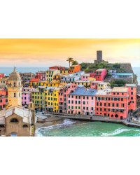 Алмаз мозаика(клас.)30х40см,с подр.,с полн. заполн.(цв.) Итальянский город на побережье(Арт.AC34066)