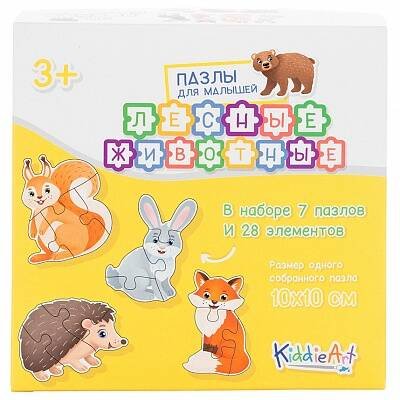 Картонные пазлы (Юнитойс) Картонный пазл 7/28 "Лесные животные" (28 дет.)