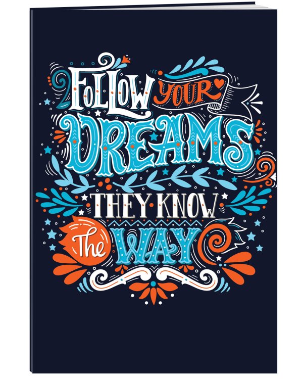 Follow your dreams (леттеринг). Тетрадь общая (А5, 48 л., накидки, клетка-стандарт)