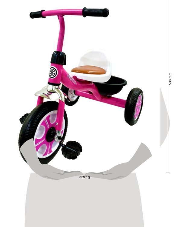 Трёхколёсный велосипед (розовый,пер.кол.25см,зад.кол.20см,EVA) ( Арт. ВЛ-0861) кратно 5