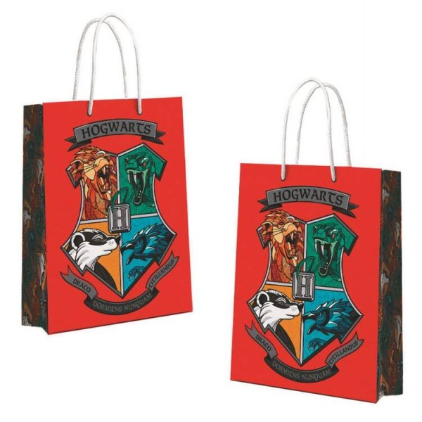 Harry Potter. Пакет подарочный большой (красный, Герб Хогвардс), 335*406*155 мм