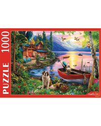 ПАЗЛЫ 1000 элементов. Ф1000-7135 ВЕЧЕРНИЙ ДОМИК И ЛОДКА