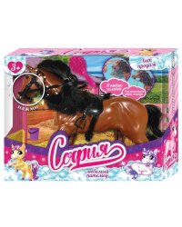 Аксессуары для кукол 29 см лошадь для Софии, машет головой, звук, акс, кор КАРАПУЗ в кор.2*20шт