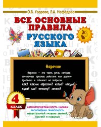 Все основные правила русского языка. 4 класс