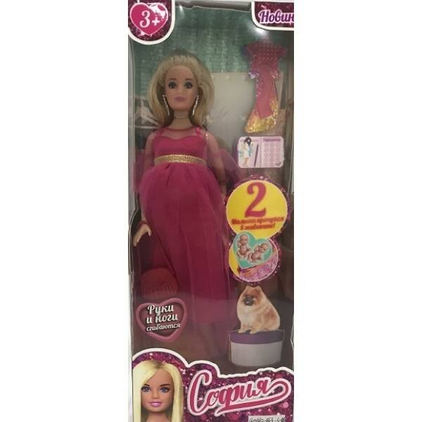 КУКЛЫ СОФИЯ И АЛЕКС (Умка) Кукла 29 см София беременная двойней, руки и ноги сгиб, акс, кор КАРАПУЗ в кор.24шт