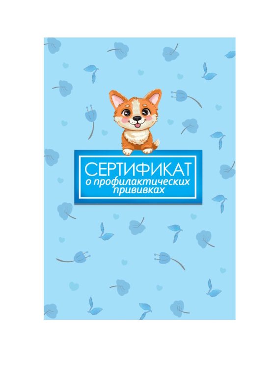 СЕРТИФИКАТ о профилактических прививках 7БЦ. ПЁС