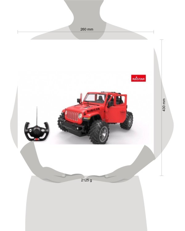 Машина р/у jeep wrangler jl big foot design 1:14, двери открываются вручную Rastar в кор.4шт