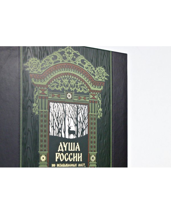 Душа России. 100 незабываемых мест. Книга в коллекционном инкрустированном переплете с тиснением в русском стиле